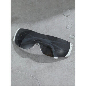 Frameless Large Glasses With White Side Rims